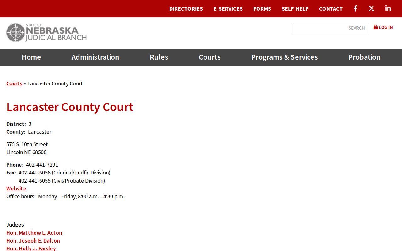 Lincoln warrant records police and court division address